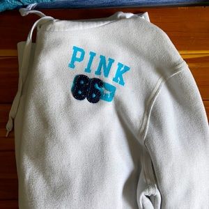 Extra long Victoria’s Secret hooded sweatshirt.
